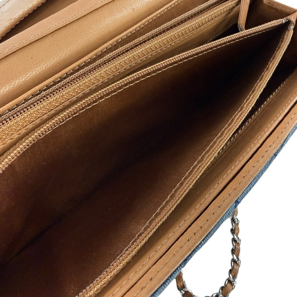 Chanel CC Denim Matelasse Wallet on Chain Shoulder Bag - Picture 9 of 15